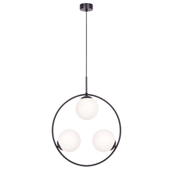 Lampa metalowa wisząca Parva K-5103 Kaja okrąg kule białe czarne