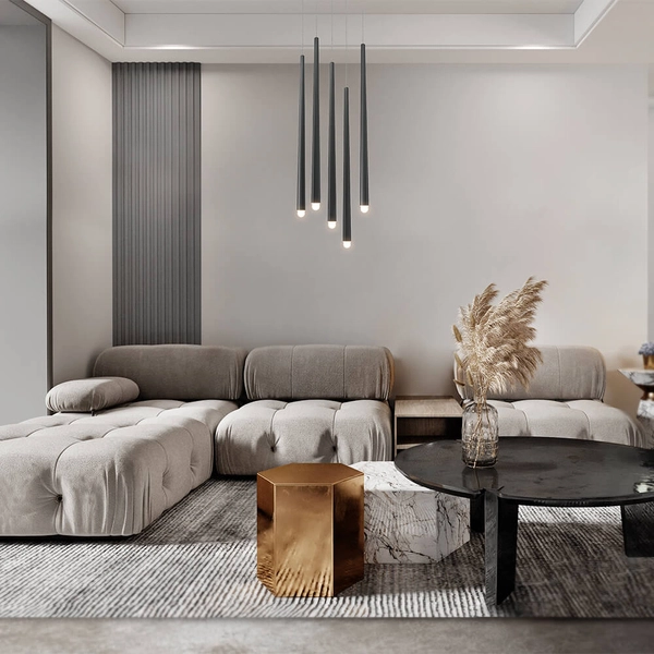 Zwisająca lampa Cascade MOD132PL-L30BK LED 31W 2500-3500K rurki czarny