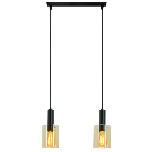 Nowoczesna lampa wisząca 2021/2 BL 21QG czarna mosiądz