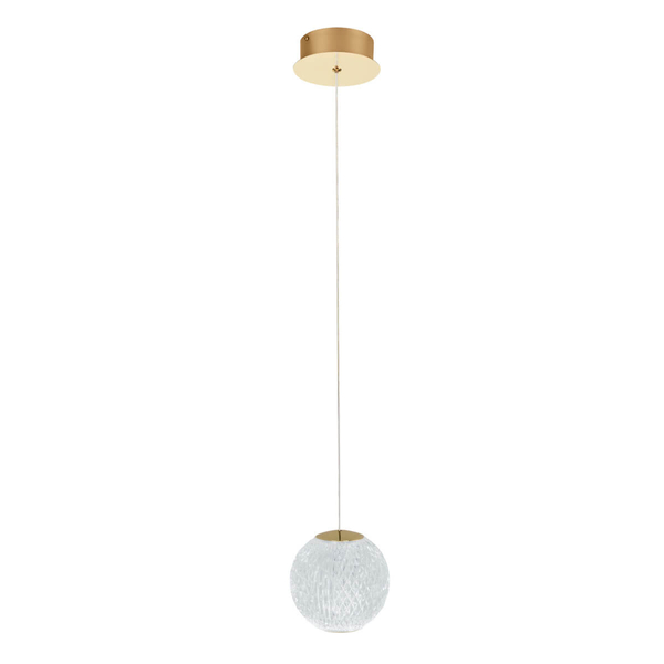 Kulista wisząca lampa EDEM AZ6016 LED 4,2W 3000K złota przezroczysta