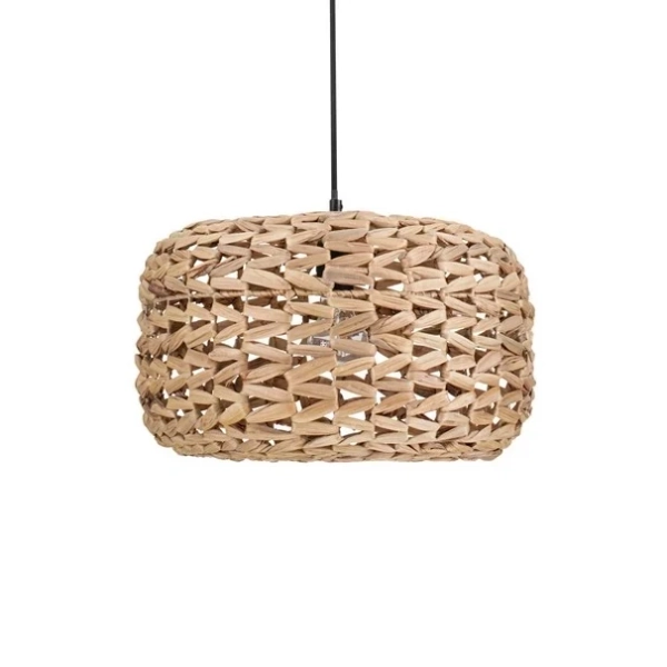 Owalna wisząca lampa NAVANTA LE45376 pleciona brązowa