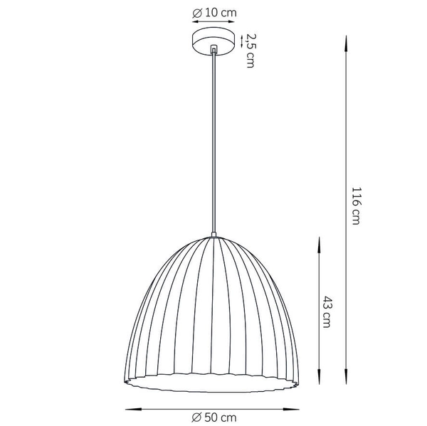 Wisząca lampa Telma 32020 Sigma ryflowana do jadalni czarna złota