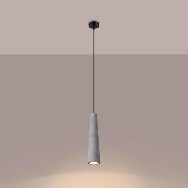 Zwisająca lampa Electra SL.1347 Sollux sopel betonowa czarna
