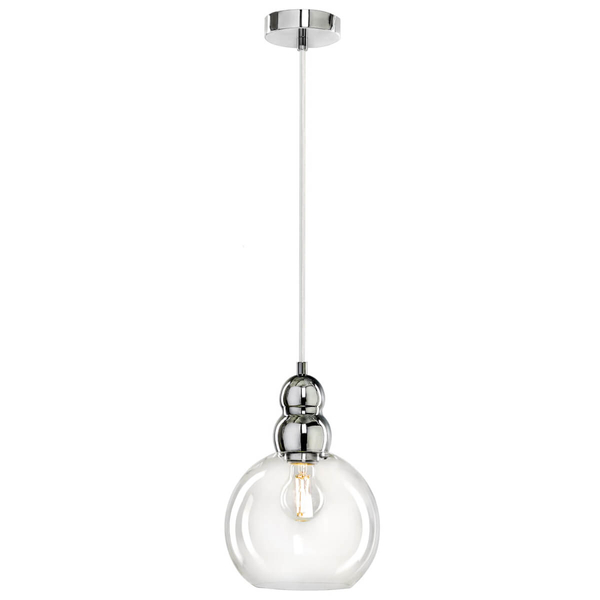 Wisząca lampa loftowa Akso do pokoju biała przezroczysta