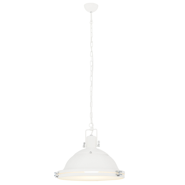 Wisząca LAMPA industrialna NAUTILIUS L 10266101 Kaspa metalowa OPRAWA na łańcuchu ZWIS okrągły biały