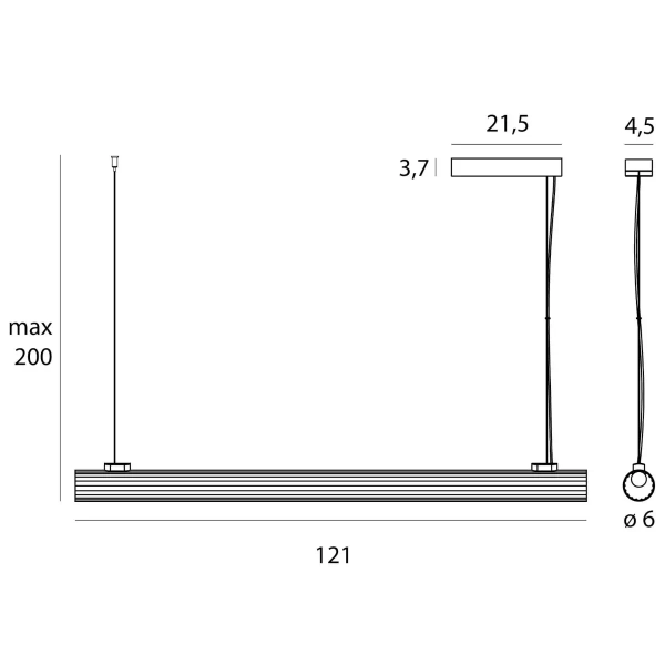 Zwisająca ledowa lampa Fayette P0622 LED 20W 3000K belka złoty