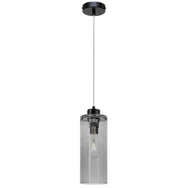 Lampa wisząca ZEFIR 113870104 skandynawski zwis szklany przydymiony czarny