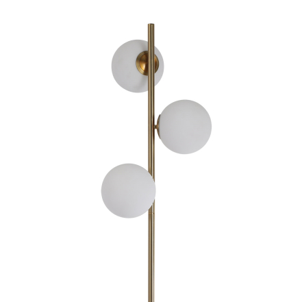 Złota podłogowa lampa Dorado LP-002/3F Light Prestige mleczne kule do salonu