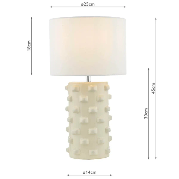 Abażurowa lampa na stół Georgina GEO422 ceramiczna tuba biały