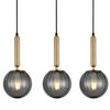 Loftowa LAMPA wisząca RAVENA PND-2324-3L BRO+SG Italux szklana OPRAWA zwis na listwie mosiądz przydymione
