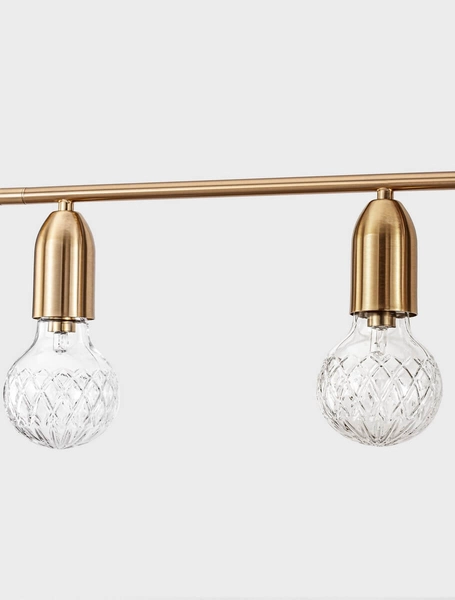 Kryształowa lampa wisząca Bani listwa do gabinetu złota