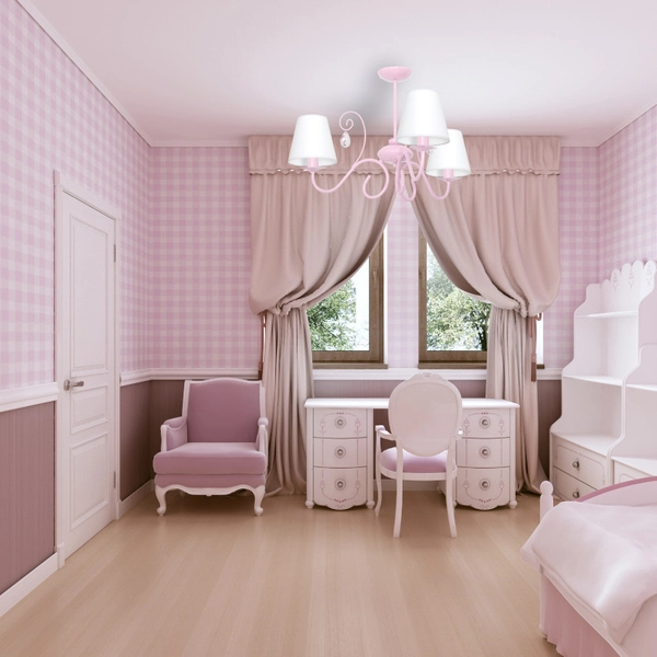 LAMPA sufitowa SARA MLP1051 Milagro dziecięca OPRAWA abażurowa crystal jasnoróżowa