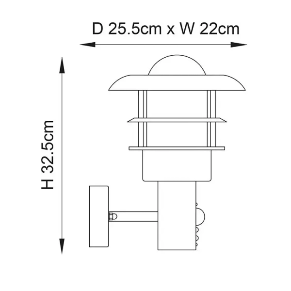 Zewnętrzna lampa ścienna Dexter 74702 IP44 czujnik srebrny przezroczysty