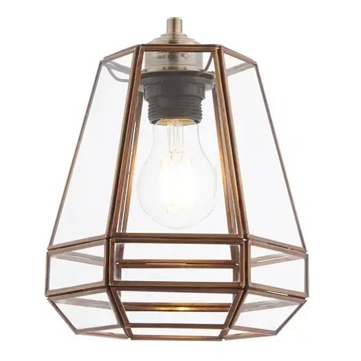 Klosz do lampy wiszącej Stockheld 73287 retro szklany mosiądz