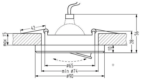 Szklane oczko sufitowe 2263076 Candellux punktowe przezroczyste