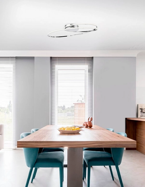 Nowoczesna lampa sufitowa Lanus do salonu LED 28W 3000K srebrna