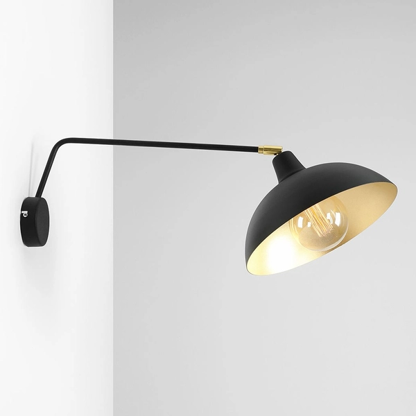 Industrialna lampa ścienna Espace 1036C1 metalowy kinkiet regulowany czarny