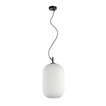 Owalna lampa wisząca Rues PND-64536D-L-BL-OPA Italux czarny biały