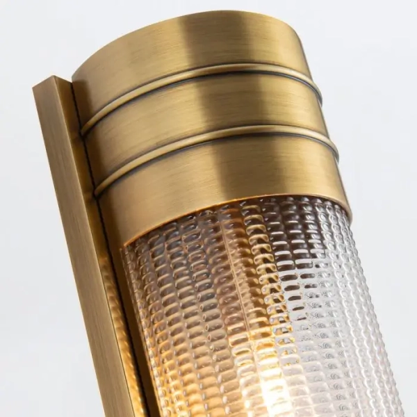 Liniowy kinkiet do jadalni Williard QN-WILLARD-2WB-VBS-PG szklany mosiądz