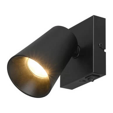 Kinkiet ścienny Sharp 817170132 Trio tuba regulowana z włącznikiem czarna