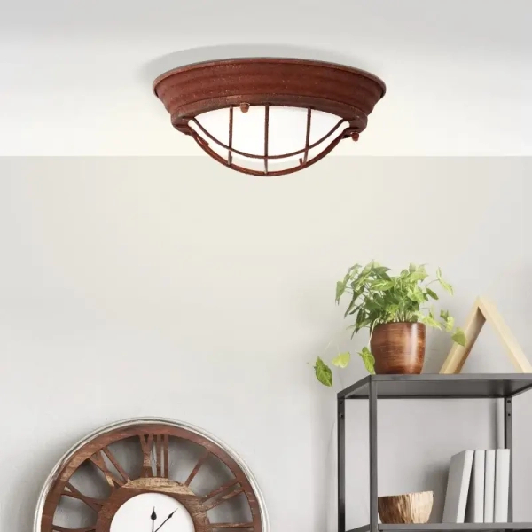 Lampa sufitowa retro Typhoon 94491/60 metalowa do pokoju rdzawa