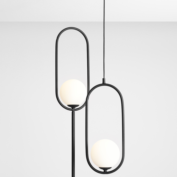 Lampa wisząca RIVA 1086G1 Aldex metalowy zwis do salonu biała kula