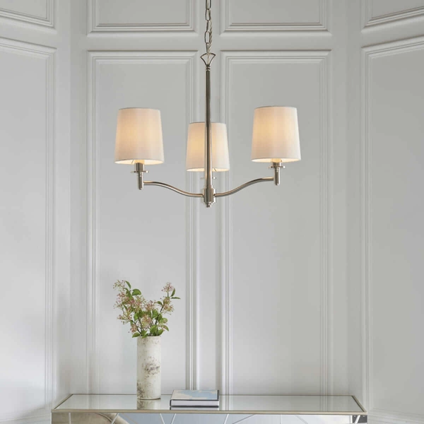 Jadalniana lampa wisząca Ortona 95828 Endon nad stół biała nikiel