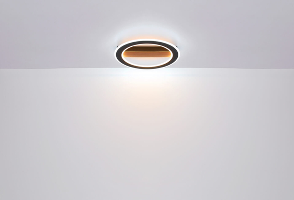 Lampa sufitowa okrągła Mattia 67268-30 LED 30W 3000K czarna drewno