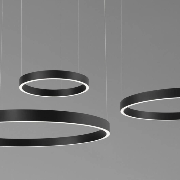 Zwisająca lampa nad stół BARI LE44317 LED 181W 3000K pierścienie czarny