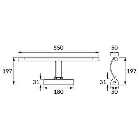 Kinkiet LAMPA ścienna ANITA 00016 Ideus metalowa OPRAWA do łazienki listwa galeryjka LED 12W 4000K nad lustro IP44 chrom