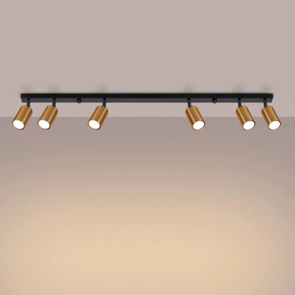 Sufitowa lampa Winx SL.1380 Sollux na belce reflektorki miedziana czarna