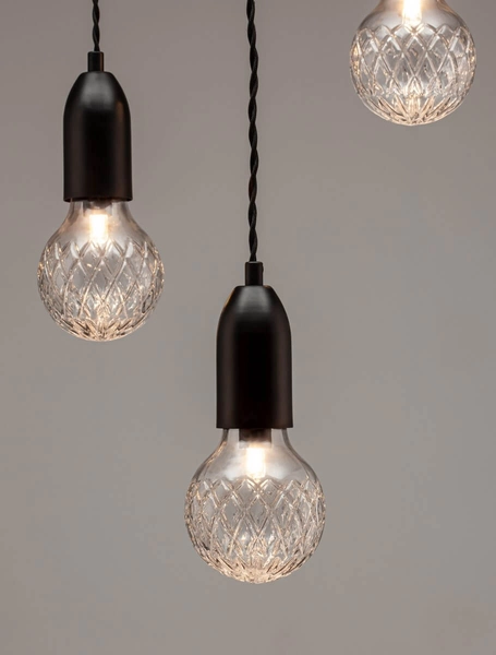 Czarna lampa wisząca BANI LE42715 szklana klosz przezroczysty