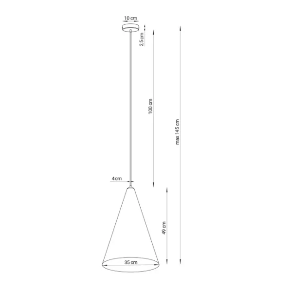 Sypialniana wisząca lampa VESUVIO 41056 stożkowa szara złota