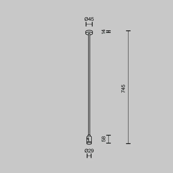 Pojedynczy uchwyt sufitowy magnetyczny 700mm Flarity TRA159C-S1-BS mosiądz