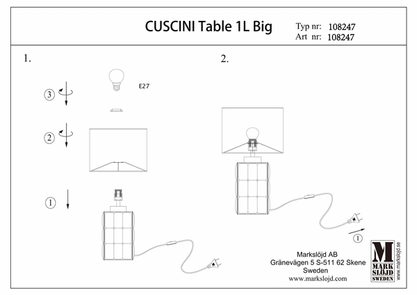 Sypialniana lampa stojąca Cuscini okrągła czarna beżowa