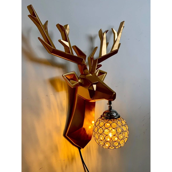 Dekoracyjny kinkiet ścienny Deer CGDEER1 COPEL jeleń szyszka złota