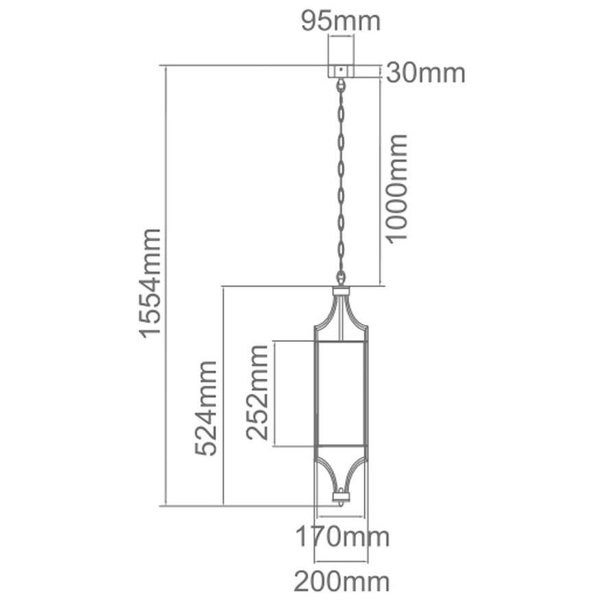 LAMPA klasyczna Lunga Cromo Orlicki Design wisząca OPRAWA abażurowa tuba ZWIS na łańcuchu kremowy chrom