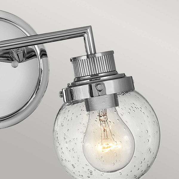 Lampa ścienna kulista Poppy QN-POPPY2-PC-BATH szklana IP44 chrom przezroczysty