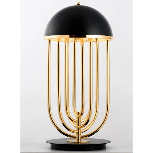 Lampa kopuła na stół Dolce vita ST-1602 black Step art deco czarna złota