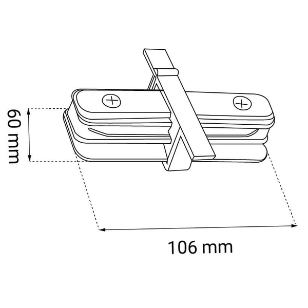 Prosty łącznik szyny podtynkowej 1-fazowej 6343 BROSline czarny