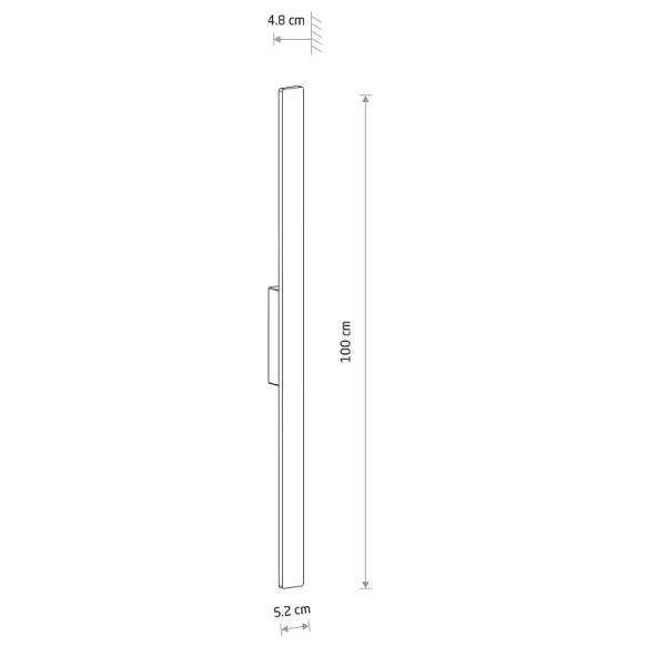 Podłużny kinkiet ścienny na taras DEMI 11555 LED 18W 3000K IP54 czarny