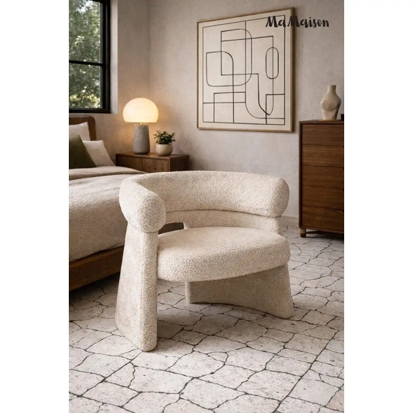 Nowoczesny fotel wypoczynkowy MADAME MM001501100359 beżowy tkanina 74cm