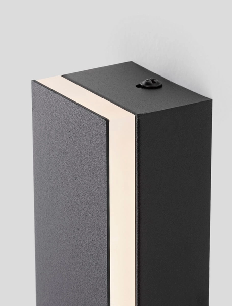 Prostokątna lampa ścienna Cerro do pokoju LED 12W czarna