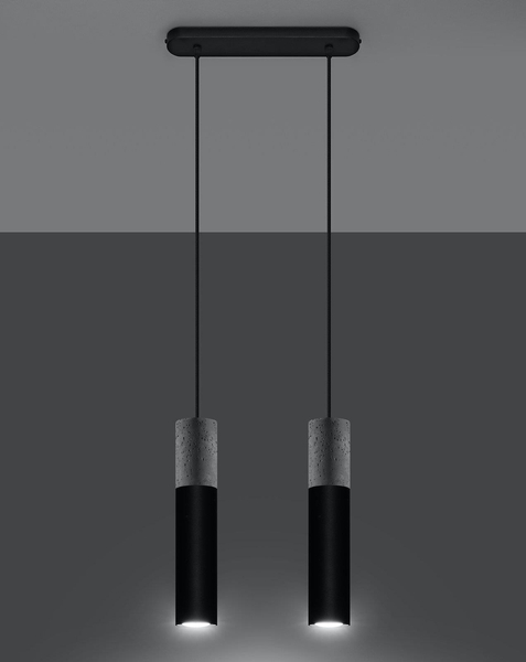 Wisząca LAMPA skandynawska SL.0651 metalowa OPRAWA zwis tuby beton czarne