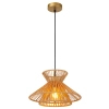 Ekologiczna lampa zwis TASMAN 10420/32/72 Lucide do salonu beżowa mosiądz