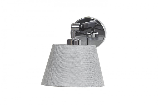 Sypialniana lampa ścienna Zyta AZ2491 Azzardo z tkaniny szara chrom