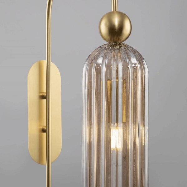 Lampa ścienna do salonu Antic MOD302WL-01CG Maytoni szklana mosiądz złota