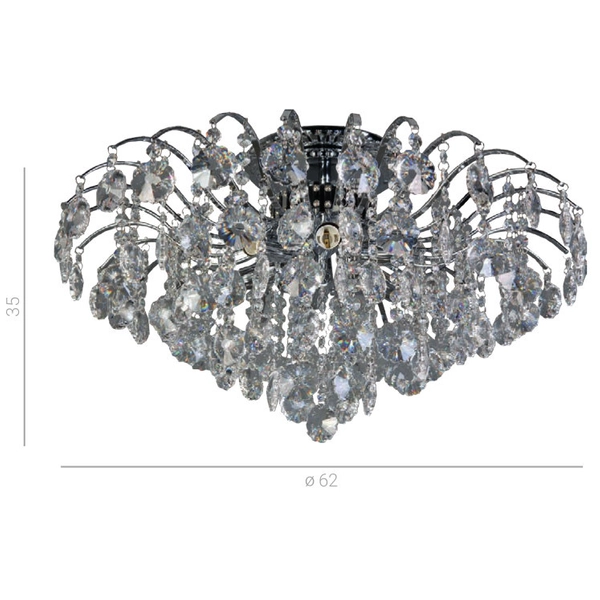 Plafon LAMPA sufitowa FIRENZA MD30196/6 Italux kryształowa OPRAWA glamour crystal przezroczysta