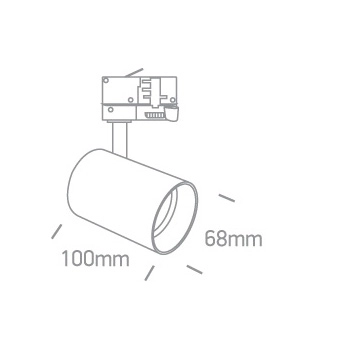 Regulowana lampa sufitowa trójfazowa TIVA MYL.00072 tubka biała