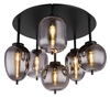 Przysufitowa lampa Blacky 15345-6D czarna przydymiona